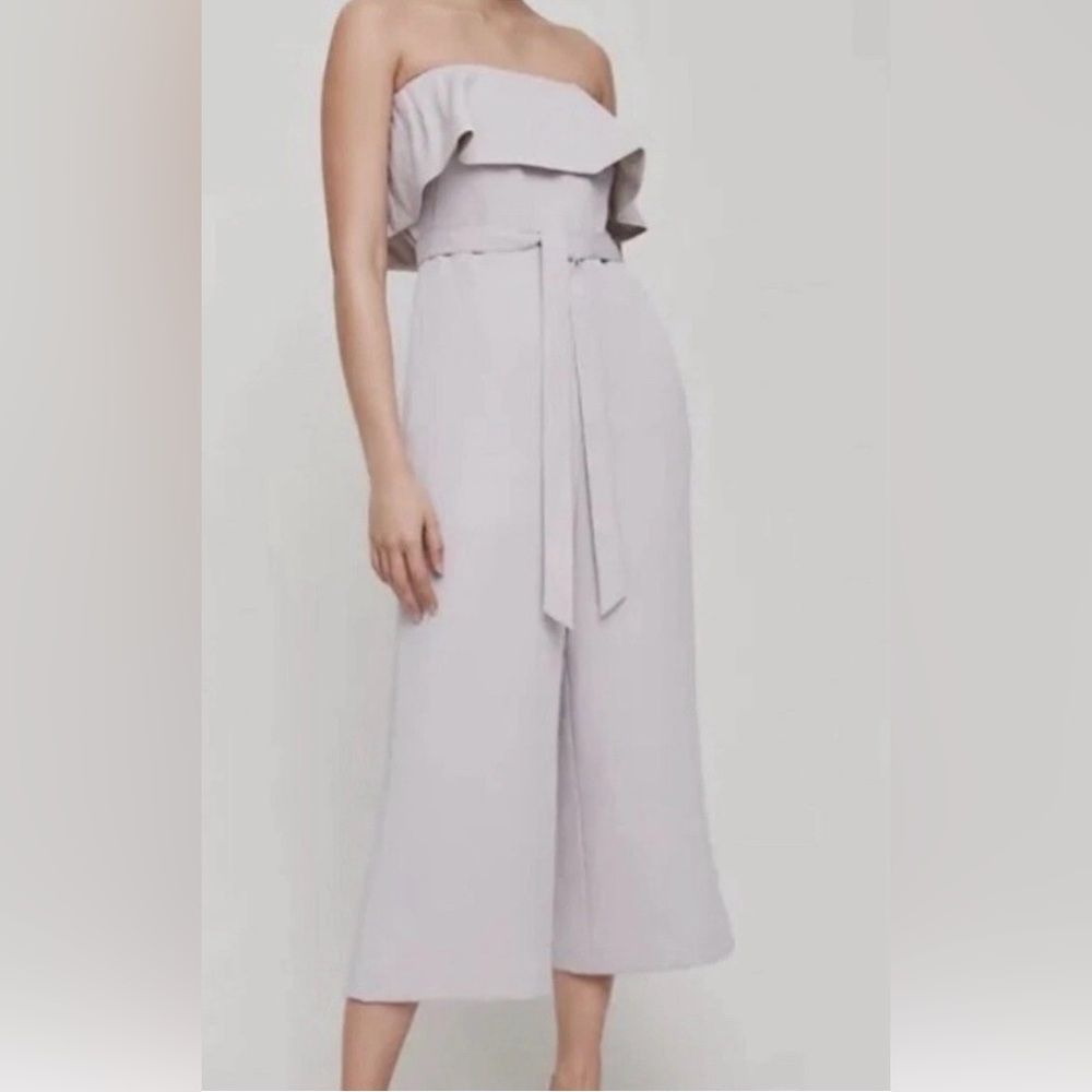 NWT Aritzia Babaton Lavender Jumpsuit with Wide-Leg Silhouette and Ruffle Sz 6